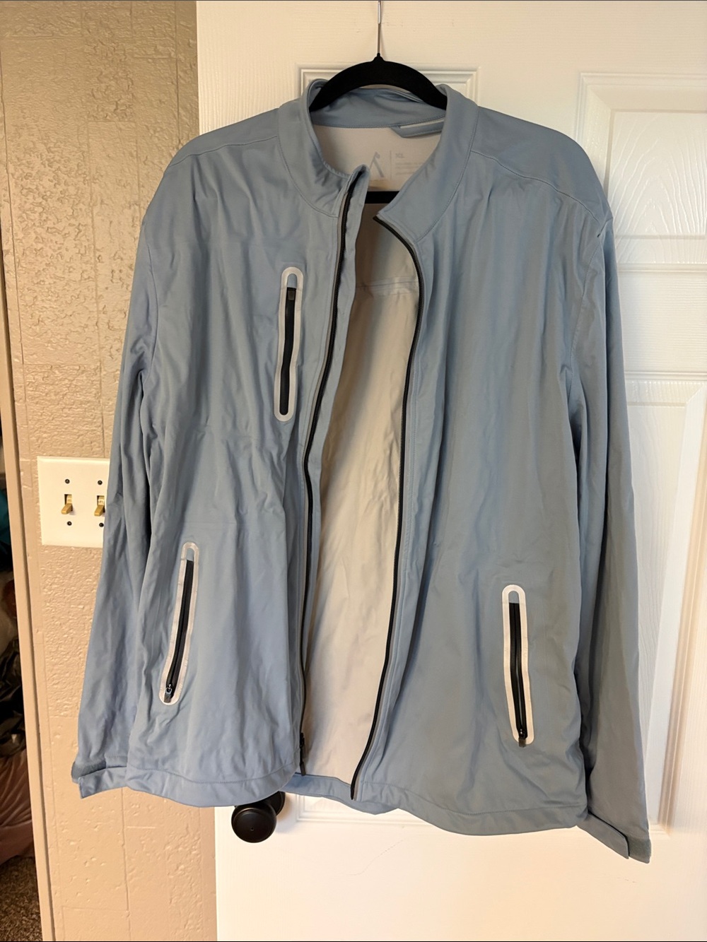 Men's Light Blue Zip-Front Jacket